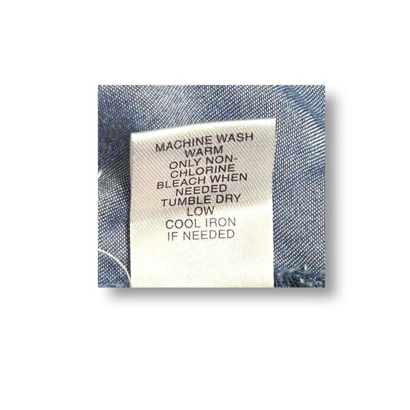 Studio JPR 1X Blue Chambray Denim Look Blouse Long Sleeve Tunic Top Boho Casual - Picture 10 of 10